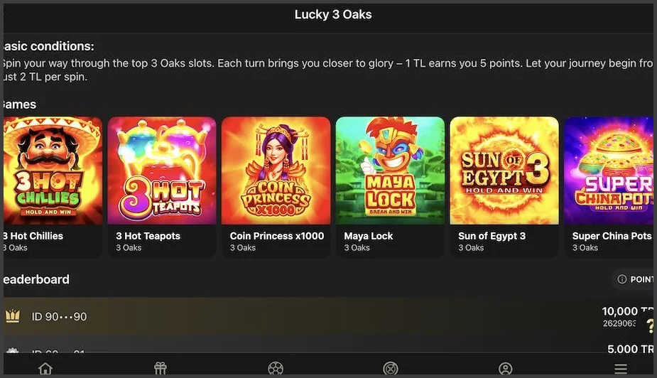 1King Casino slot turnuvası ve liderlik tablosu – güncel ekran